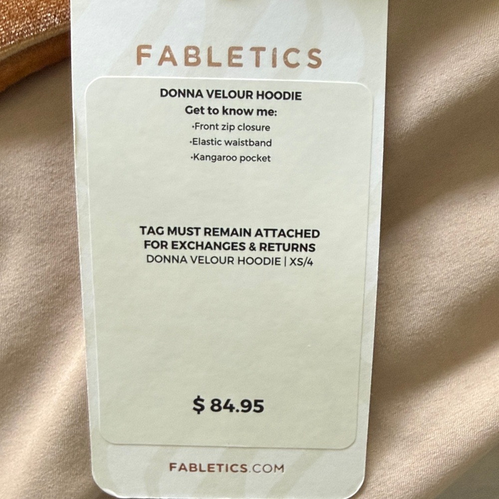 Fabletics Donna Velour Hoodie Brown Velvet Jacket - Picture 5 of 7